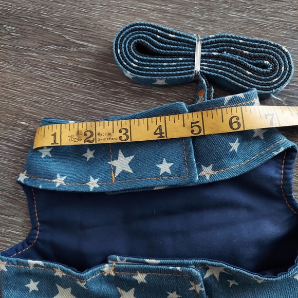 Pet Dog Cat Denim Vest w/ Stars Puppy Dog Harness And Leash Set - Picture 8 of 10
